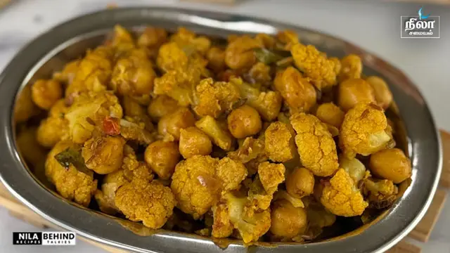 காலிஃப்ளவர் சென்னா பொரியல் இந்த மாதிரி ஒரு தடவை ட்ரை பண்ணி பாருங்க!!